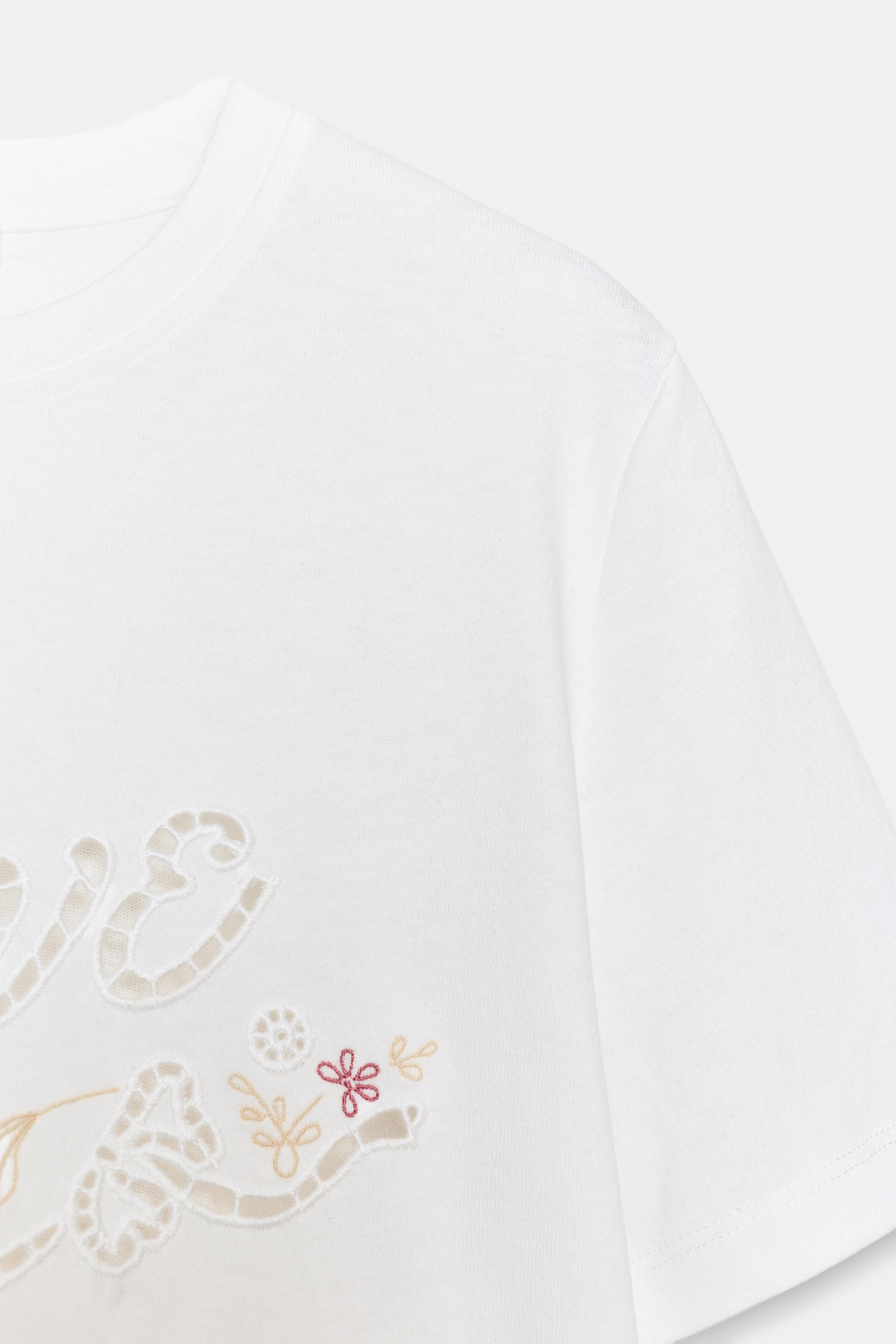 EMBROIDERED TEXT T-SHIRT